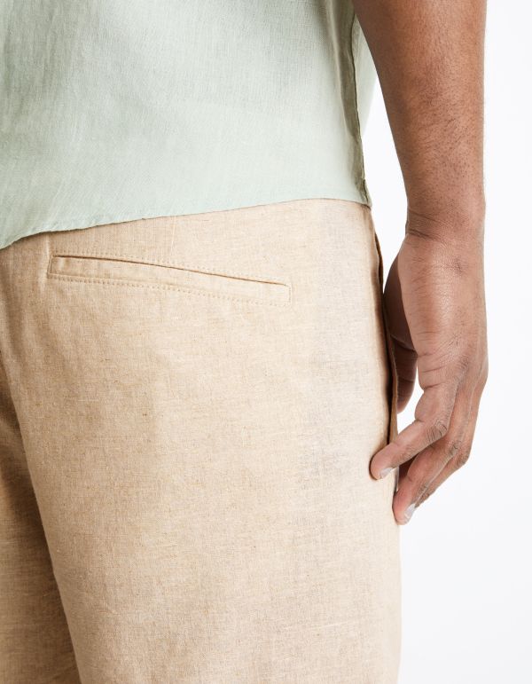 Bermuda en lin coton - naturel