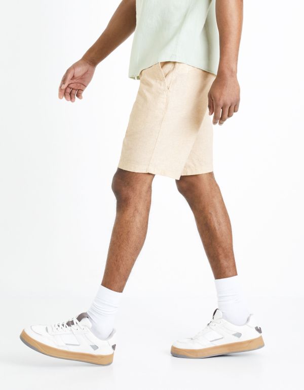Bermuda en lin coton - naturel