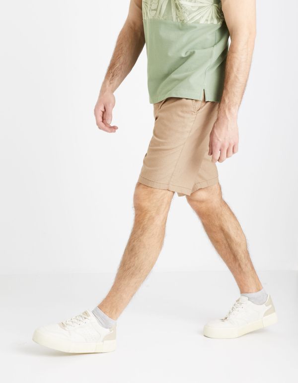 Bermuda en lin coton - beige