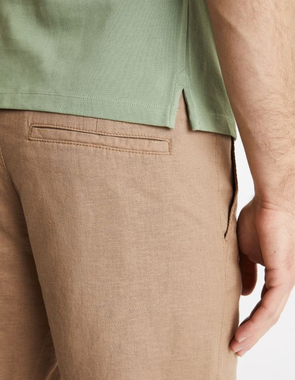 Bermuda en lin coton - beige