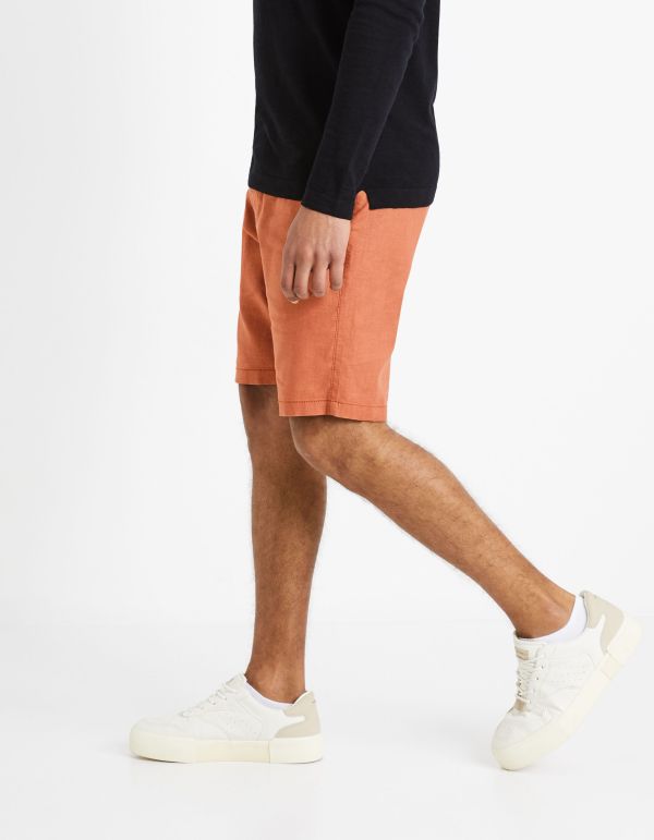 Bermuda en lin coton - caramel