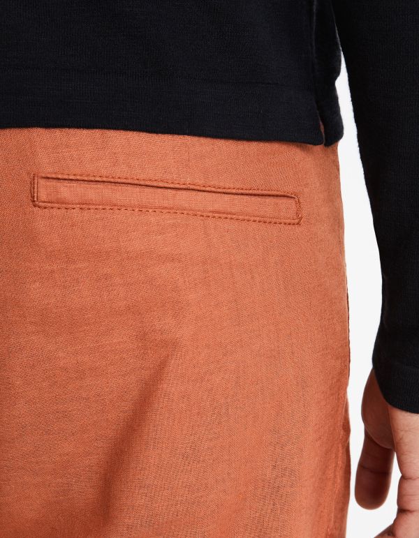 Bermuda en lin coton - caramel