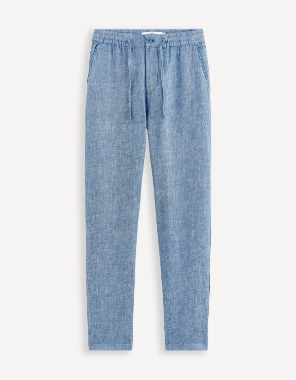 Pantalon 24h 100% lin - bleu