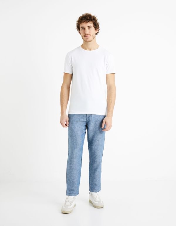 Pantalon 24h 100% lin - bleu