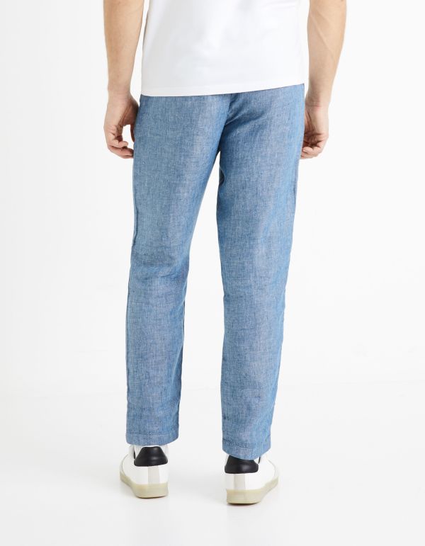Pantalon 24h 100% lin - bleu