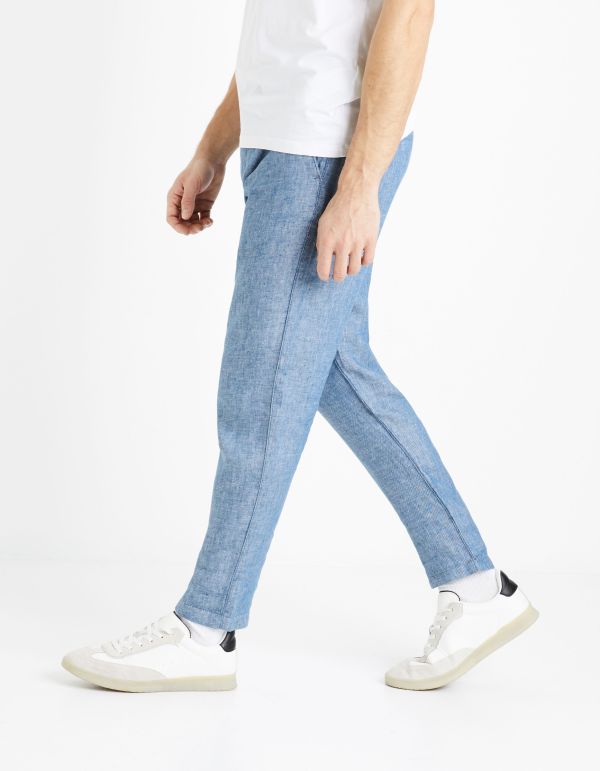 Pantalon 24h 100% lin - bleu