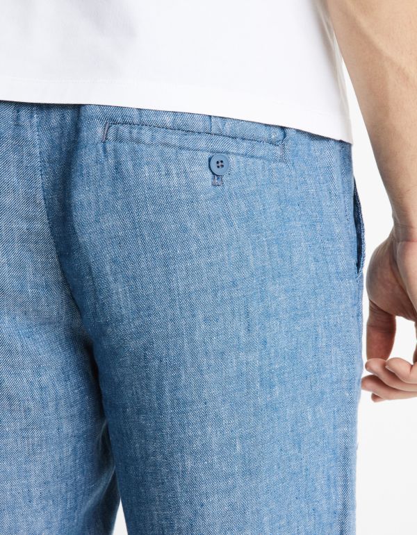 Pantalon 24h 100% lin - bleu