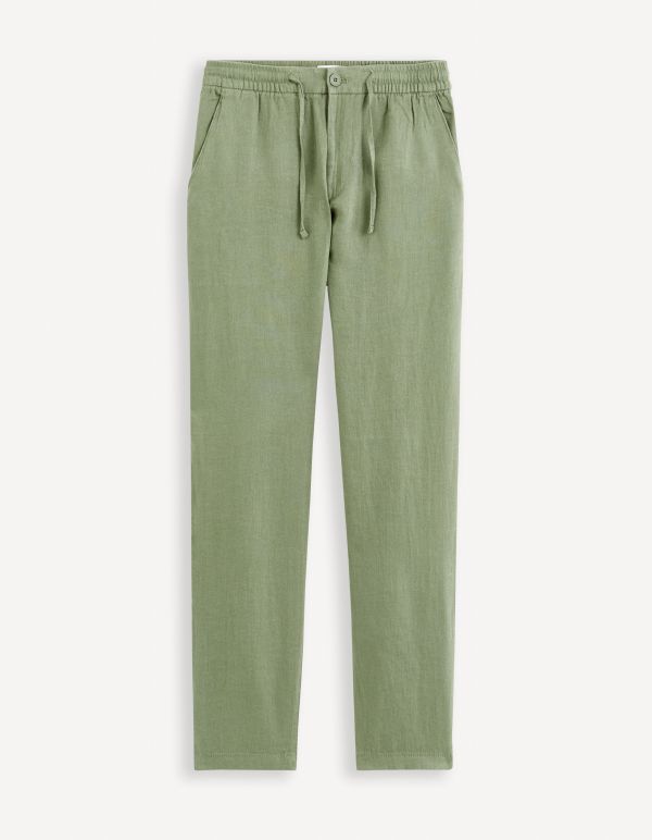 Pantalon 24h 100% lin - olive