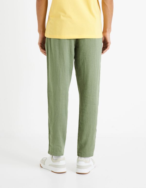 Pantalon 24h 100% lin - olive