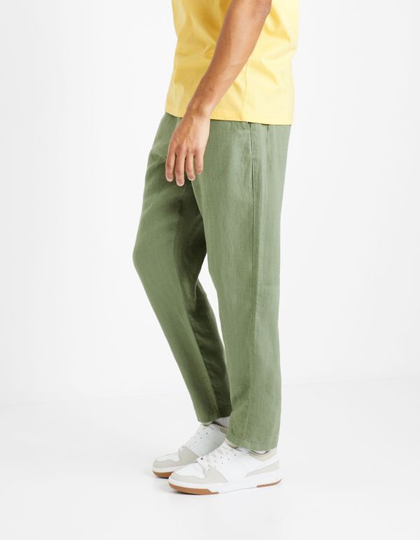 Pantalon 24h 100% lin - olive