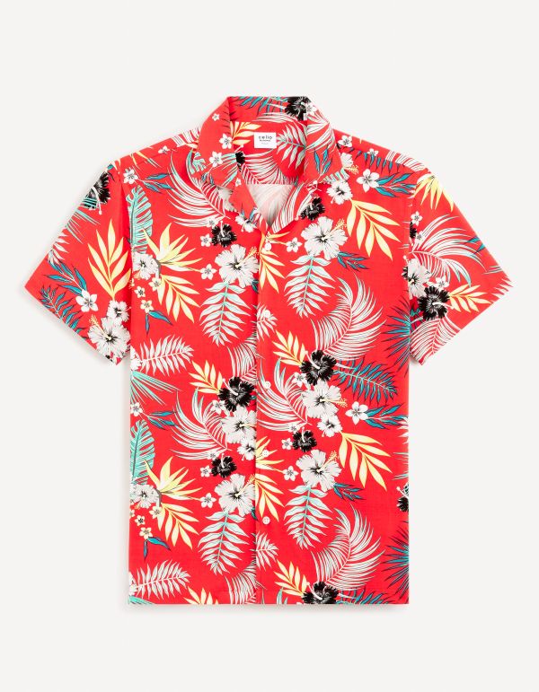 Chemise regular 100% viscose - rouge