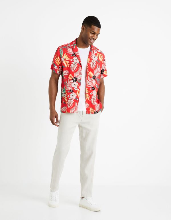 Chemise regular 100% viscose - rouge