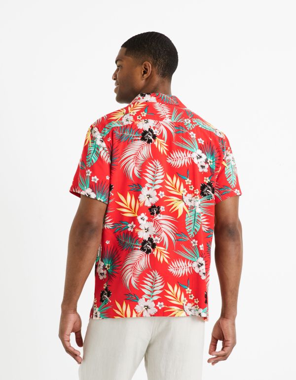 Chemise regular 100% viscose - rouge