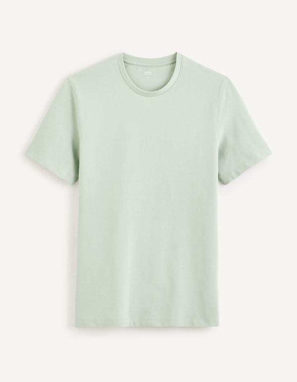 T-shirt col rond 100% coton piqué - sauge