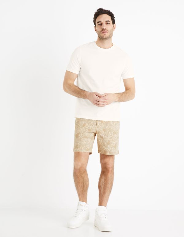 T-shirt col rond 100% coton piqué - écru