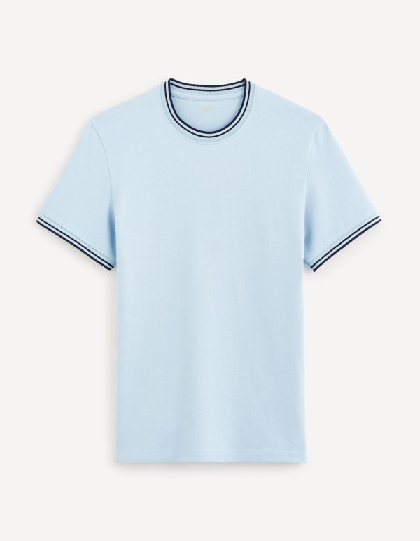T-shirt col rond - Bleu clair