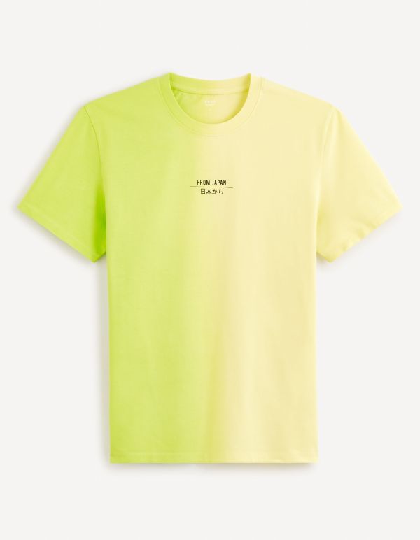 T-shirt col rond tye & dye 100% coton - vert