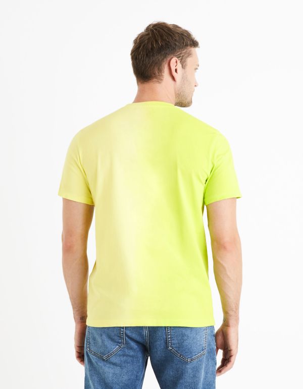 T-shirt col rond tye & dye 100% coton - vert
