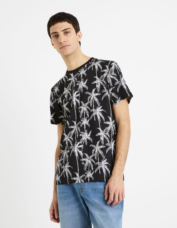 T-shirt col rond 100% coton - noir