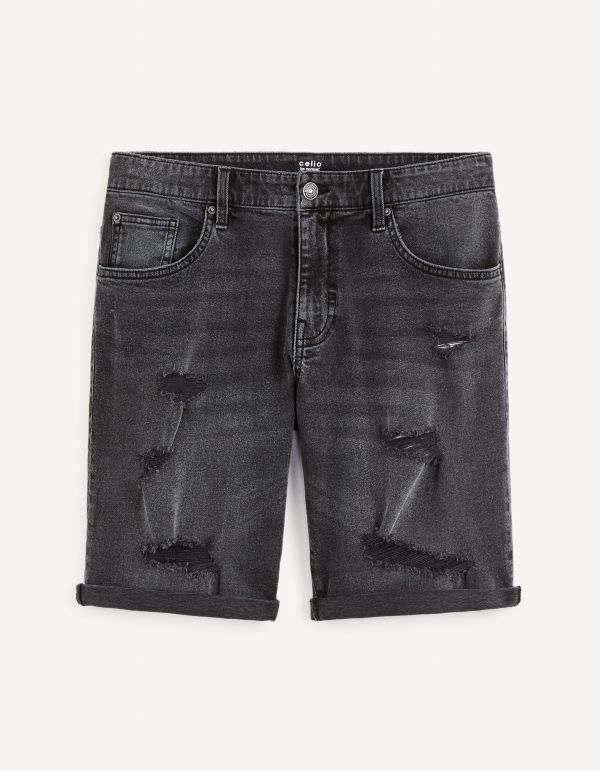 Bermuda en jean - noir