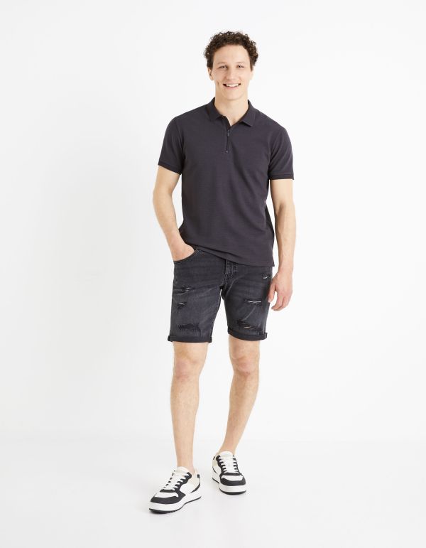 Bermuda en jean - noir