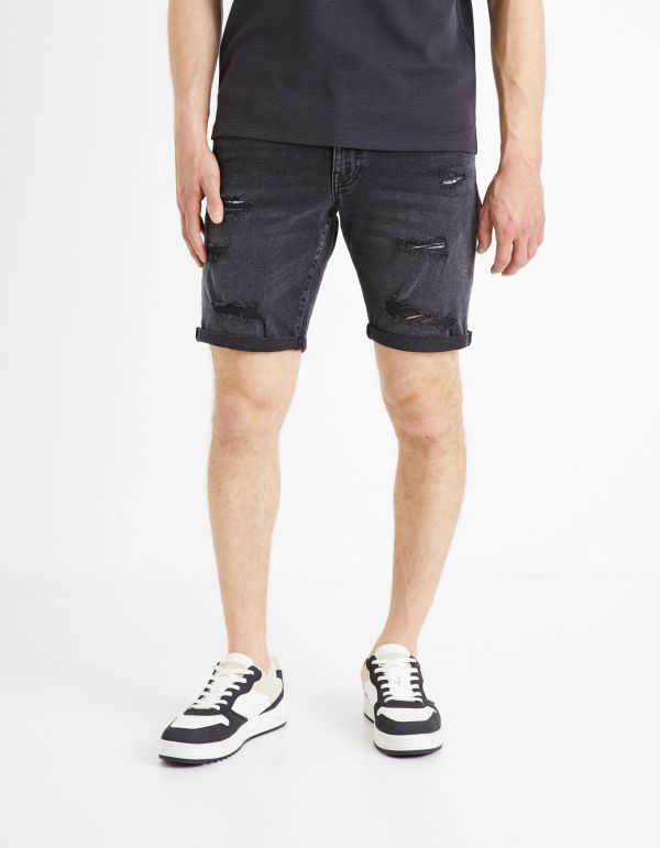 Bermuda en jean - noir