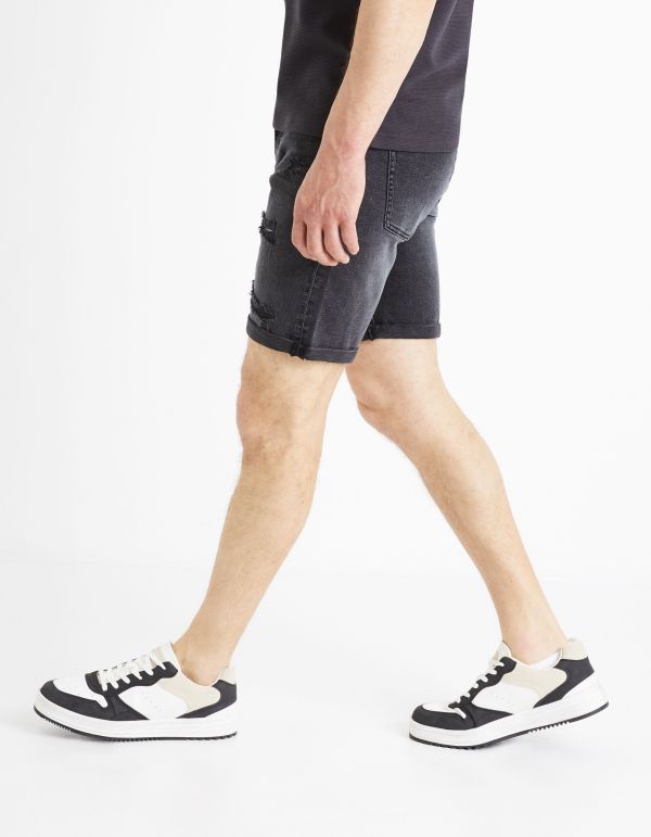 Bermuda en jean - noir