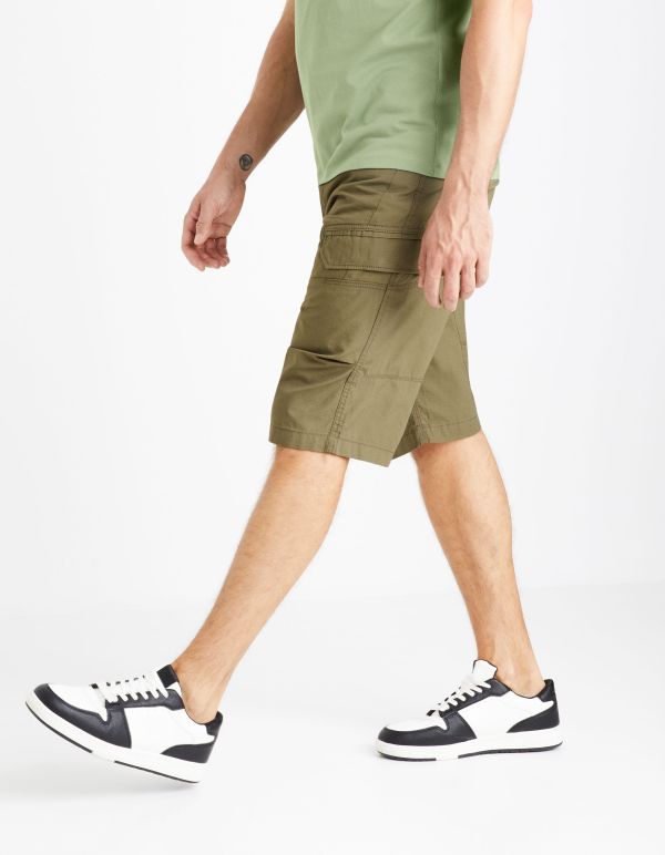 Short cargo 100% coton - kaki