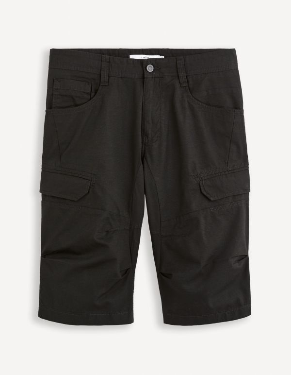 Short cargo 100% coton - noir