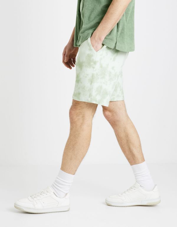 Bermuda tye & dye 100% coton - menthe