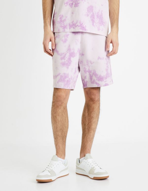 Bermuda tye & dye 100% coton - parme