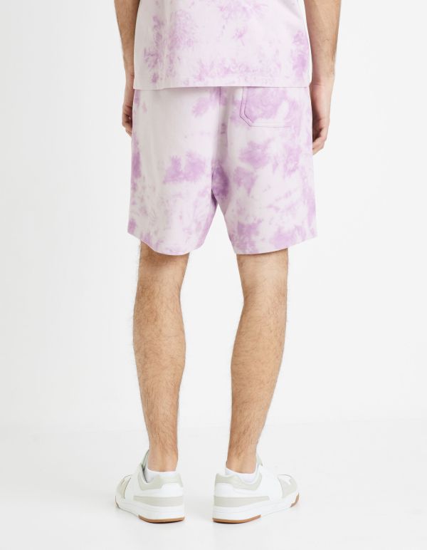 Bermuda tye & dye 100% coton - parme