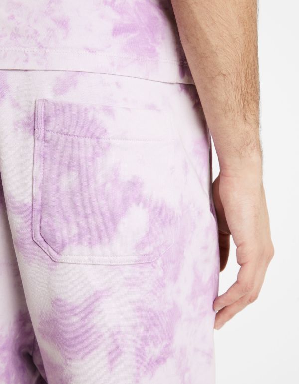 Bermuda tye & dye 100% coton - parme
