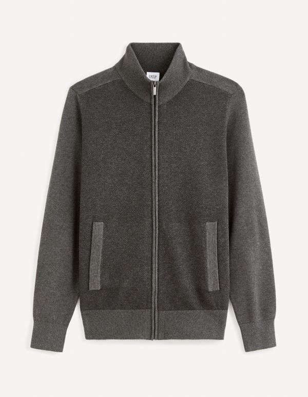 Gilet zippé 100% coton - anthracite
