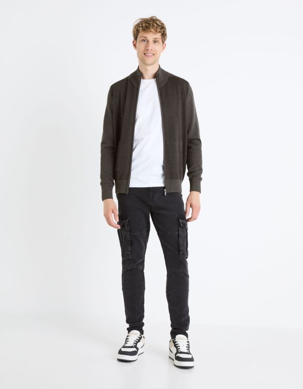 Gilet zippé 100% coton - anthracite