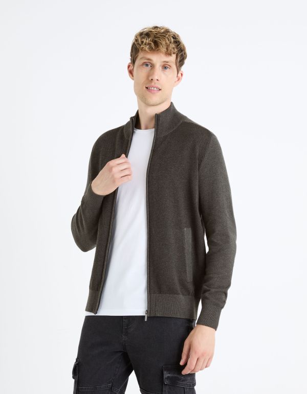 Gilet zippé 100% coton - anthracite