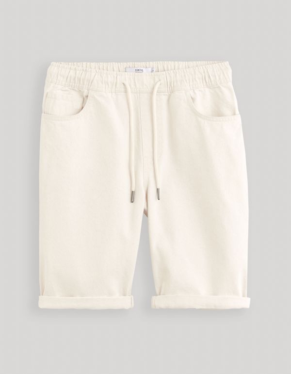 Bermuda en jean - écru