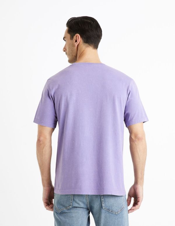 T-shirt col rond 100% coton - violet