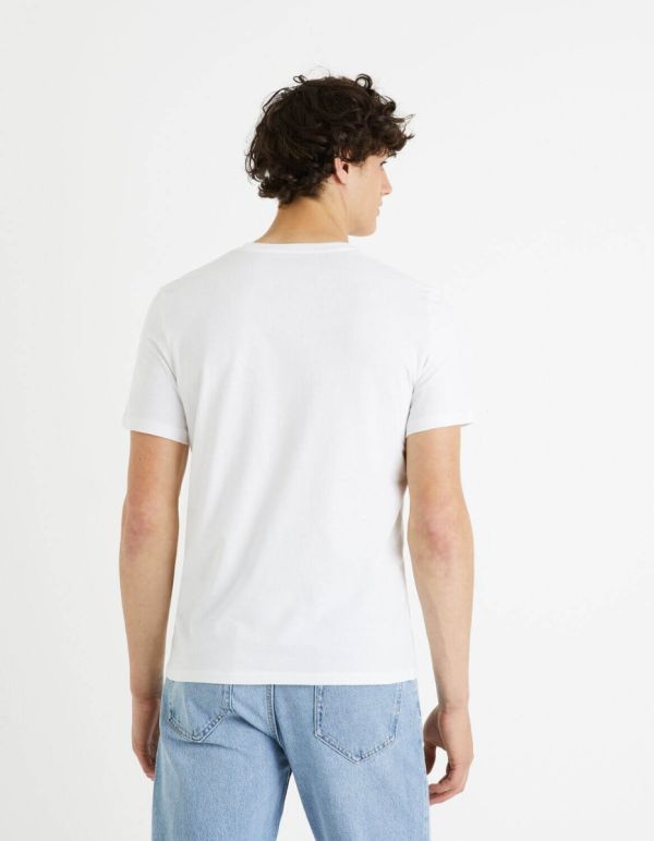 T-shirt col rond 100% coton - blanc