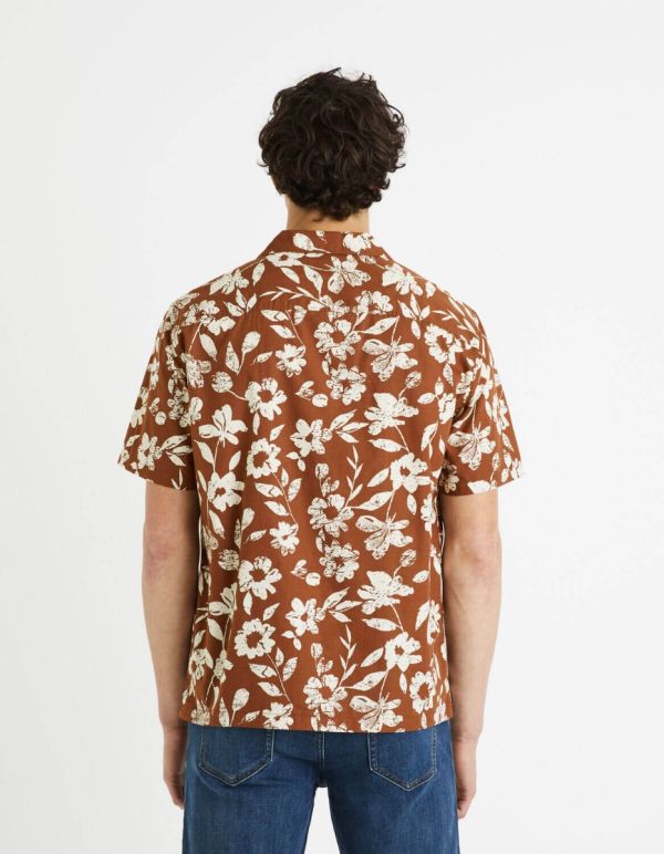 Chemise relax 100% coton - marron