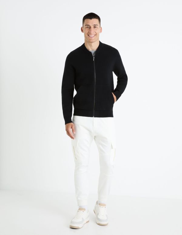 Blouson teddy 100% coton - noir