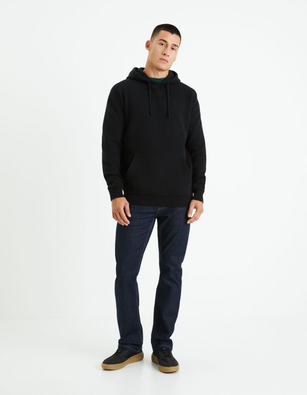 Pull à capuche coton mélangé - noir