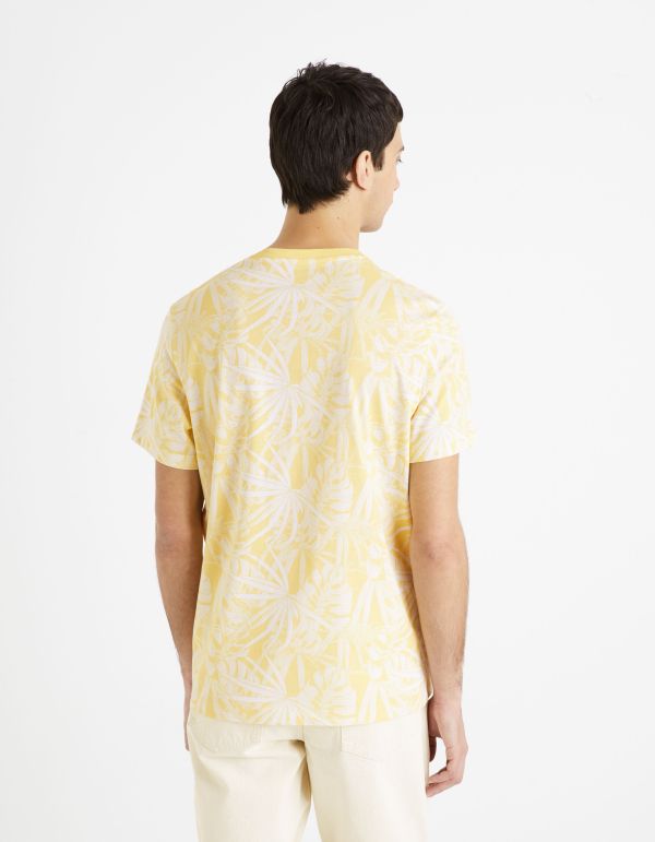 T-shirt col rond 100% coton - jaune clair