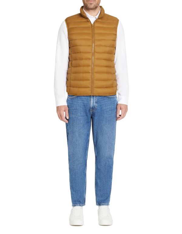 Doudoune sans manche col montant - beige