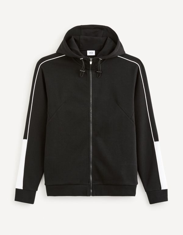 Sweat à capuche coton mélangé - noir