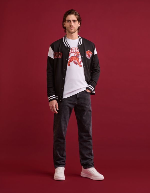 Blouson teddy 100% coton - noir