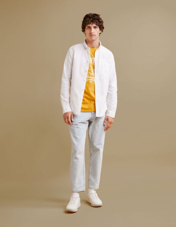 T-shirt col rond 100% coton - jaune