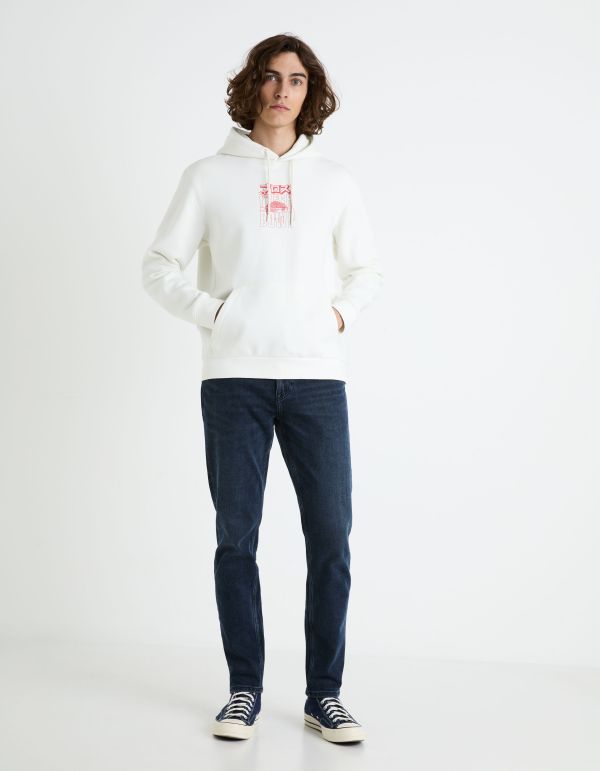 Sweat à capuche coton mélangé - beige