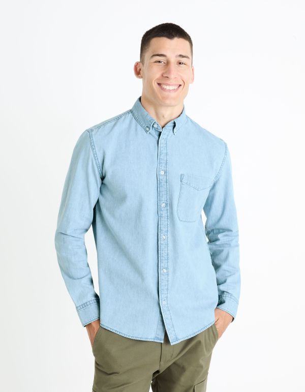 Chemise en jean regular 100% coton - bleu