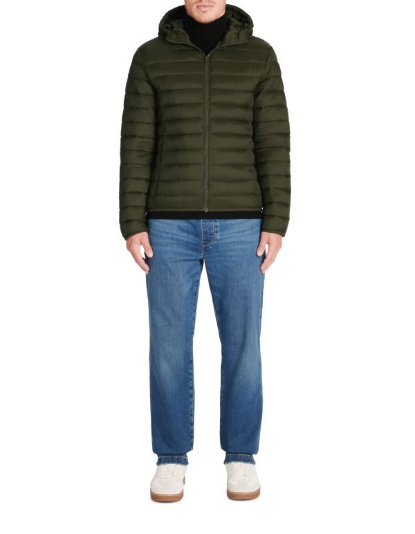 Doudoune light à capuche - kaki foncé